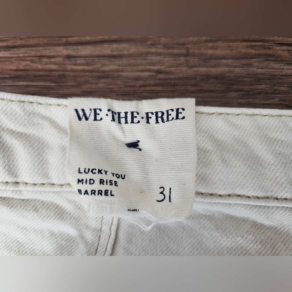 We The Free Free People  Lucky You Mid Rise Barrel Jeans Size 31 - Picture 9 of 16